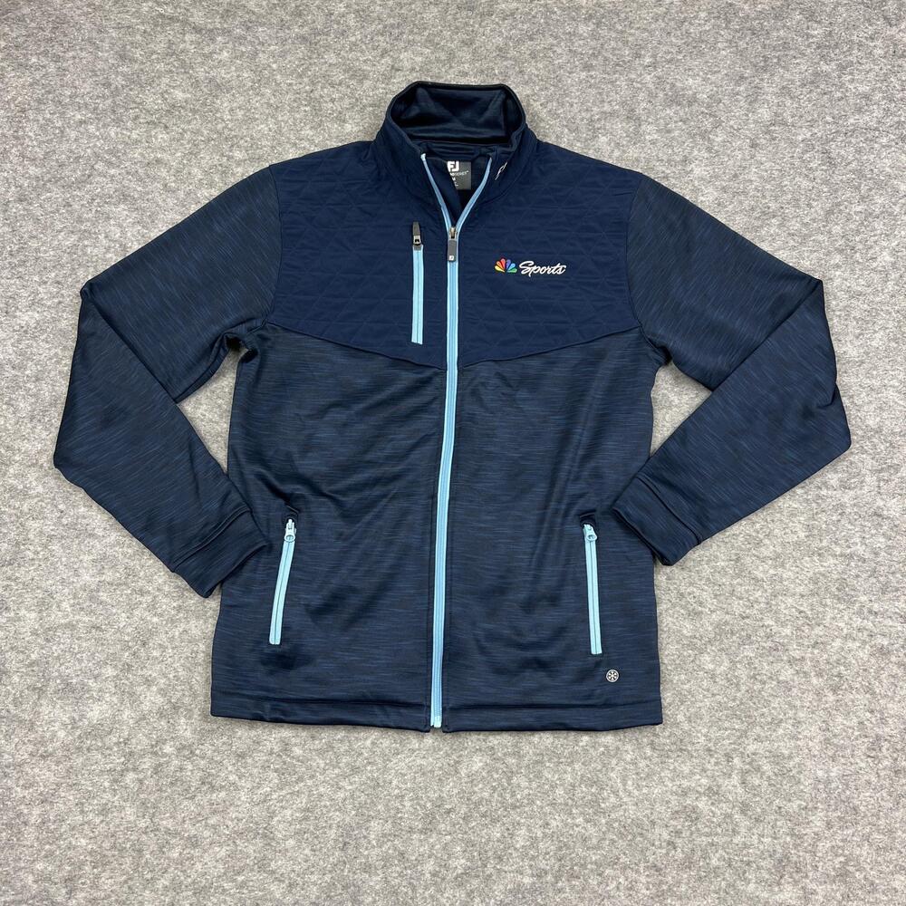 FootJoy ThermoSeries Jacket Mens M Blue Full Zip Logo Sports Golf Softshell